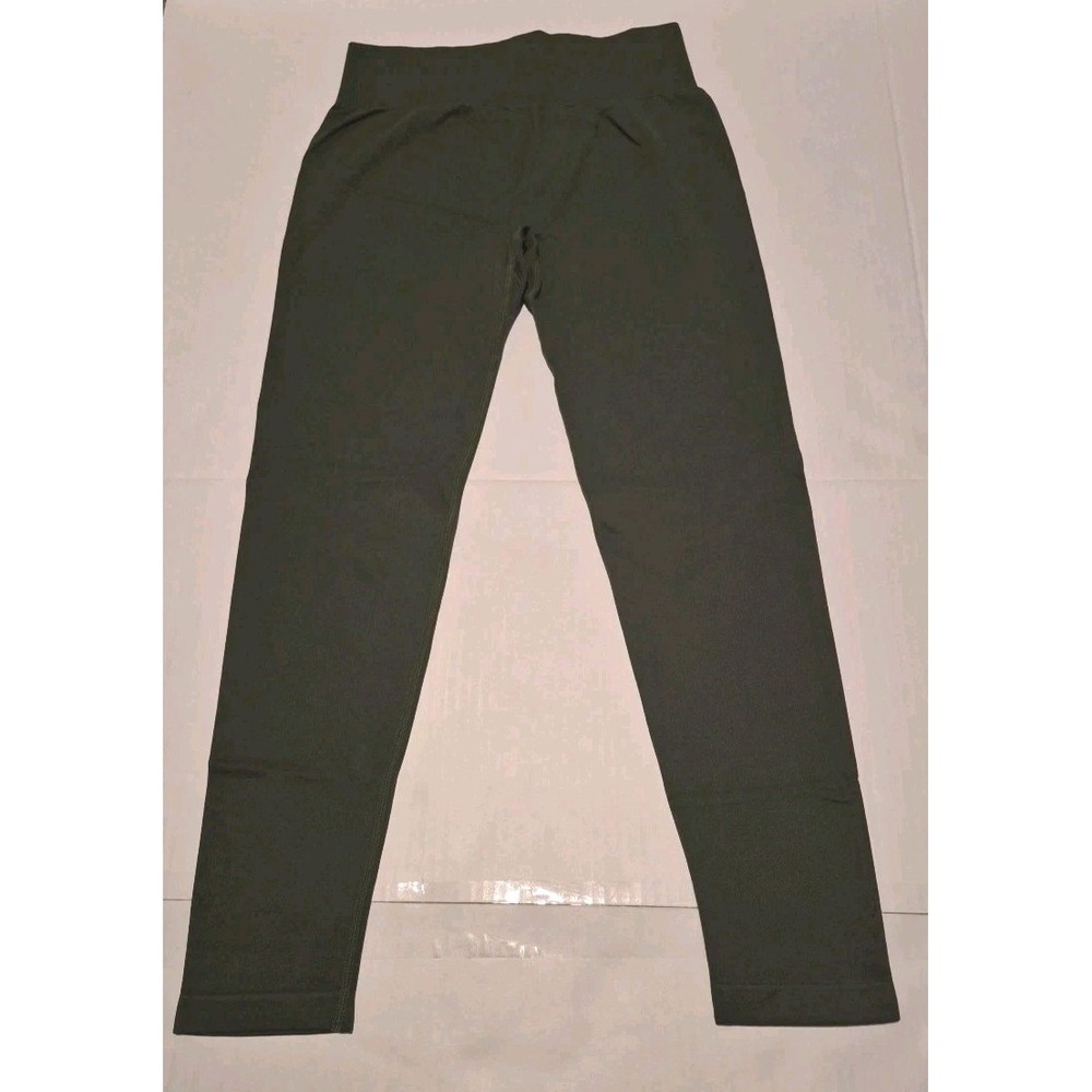 OQQ Green Ribbed Seamless High Rise Butt Lifting Workout Leggings Women's M